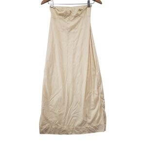 Wonder Maid Half Slip 34 Beige Vintage 70s ILGWU Strapless Long Midi Lingerie